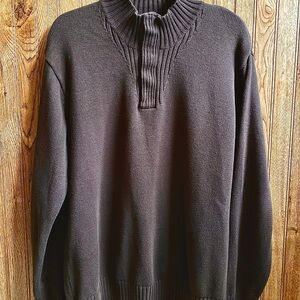 Oscar de La Renta Men’s Retro Snap Button Brown Sweater size XL